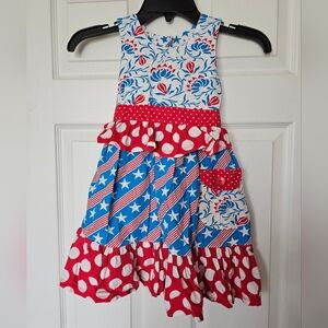 Jelly The Pug Red and Blue Kids Dress